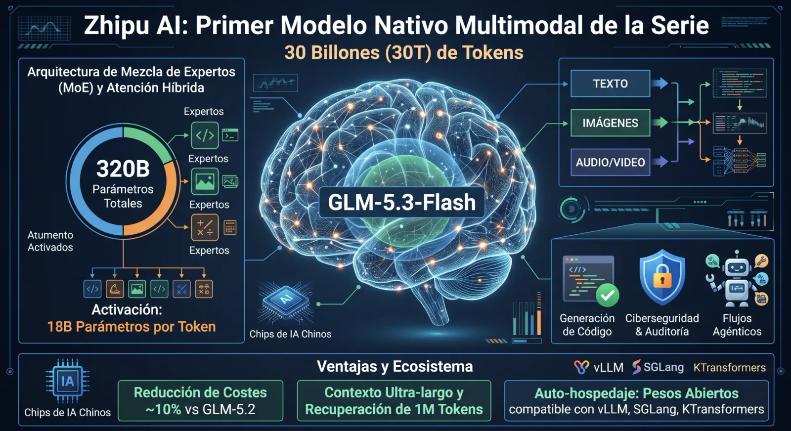 GLM-5.3-Flash: La nueva era multimodal de Zhipu AI con 30T tokens y arquitectura MoE